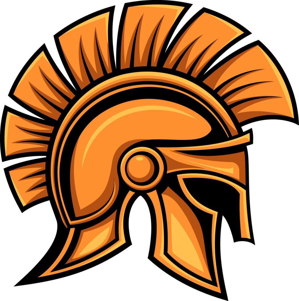 Bold Spartan Helmet Icon - High-Resolution Art - Spartan helmet isolated on a white background. illustration. vector