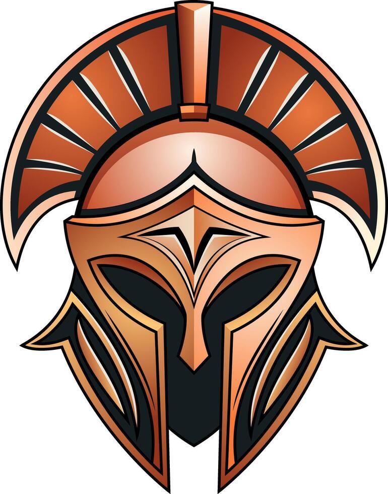 Ancient Greek Armor Helmet - Spartan helmet. illustration isolated on a white background. vector
