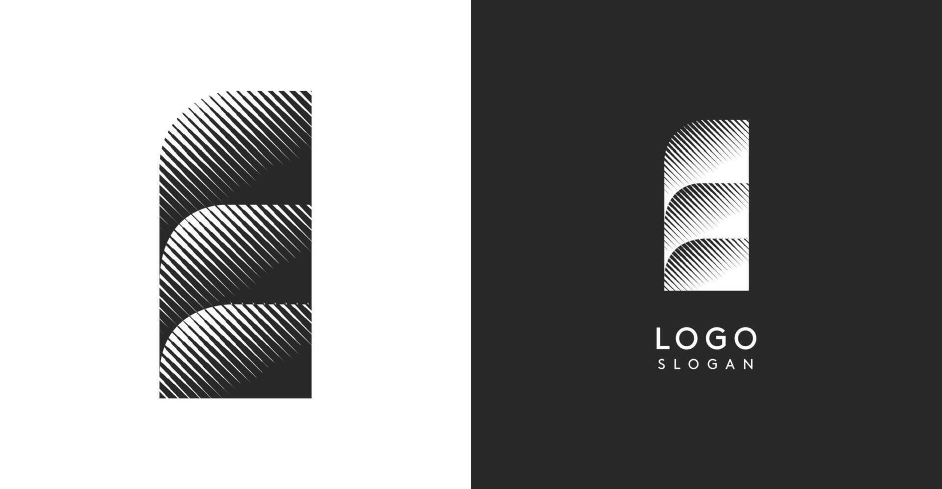 E letter. Sharp contrast monogram strike diagonal hatching for industrial yet modern look. High bold logo template. Logotype concept design for brand in tech, architecture, fashion vector