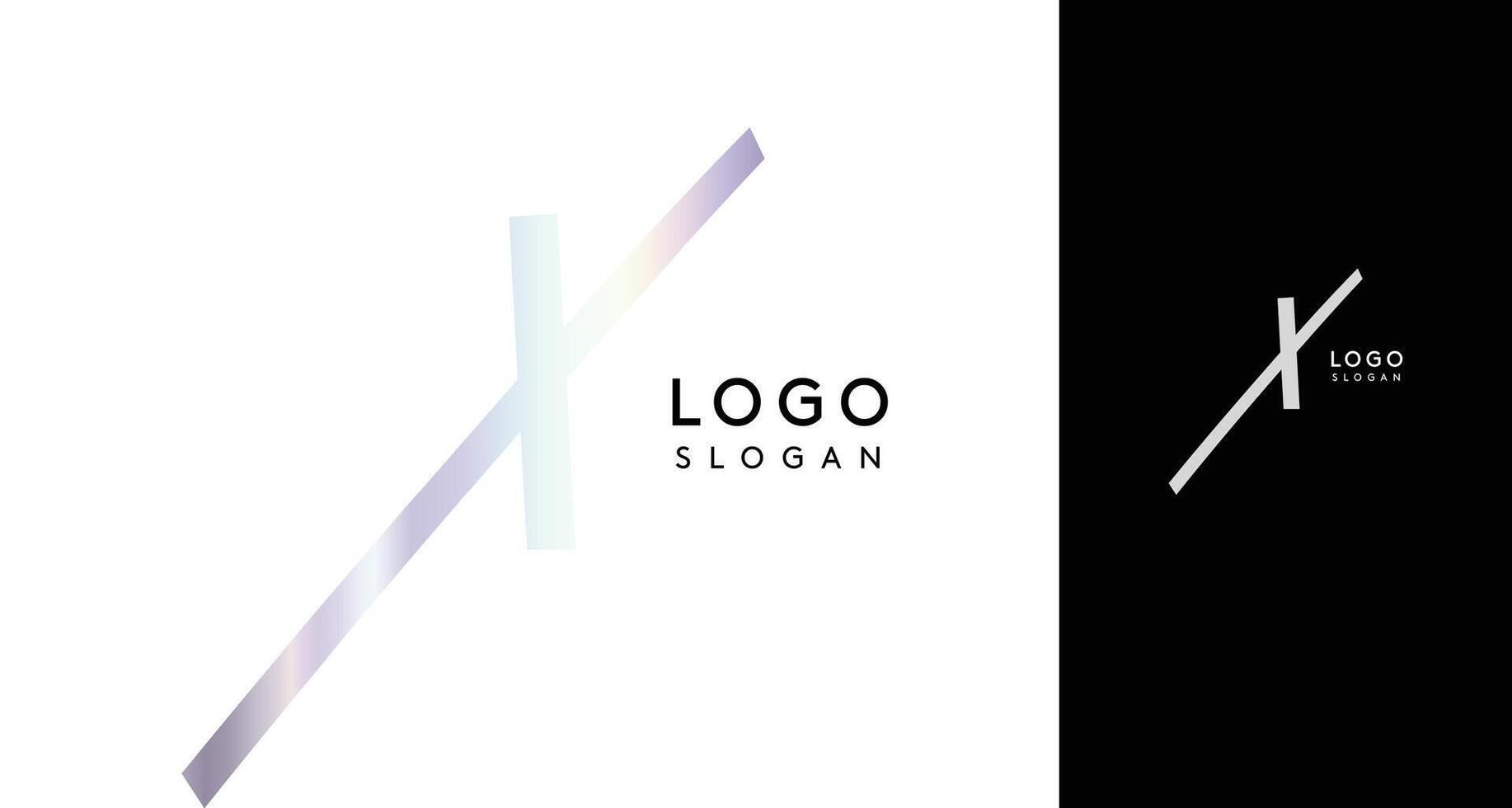 Shiny chromatic letter X, metallic monogram with shiny chrome iridescent gradient for streetwear fashion, music label, skate brand, urban art, graffiti-inspired products, modern tech company vector