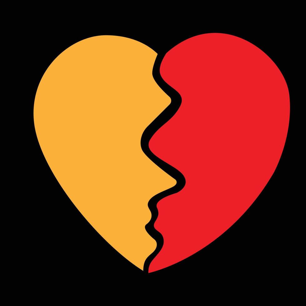 Broken Heart Shape vector