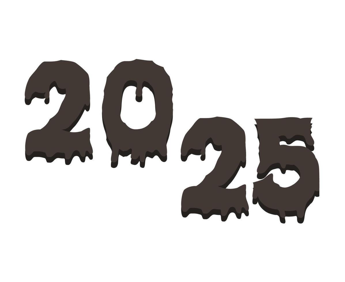 2025 Happy New Year Holiday Brown Design Abstract Illustration vector