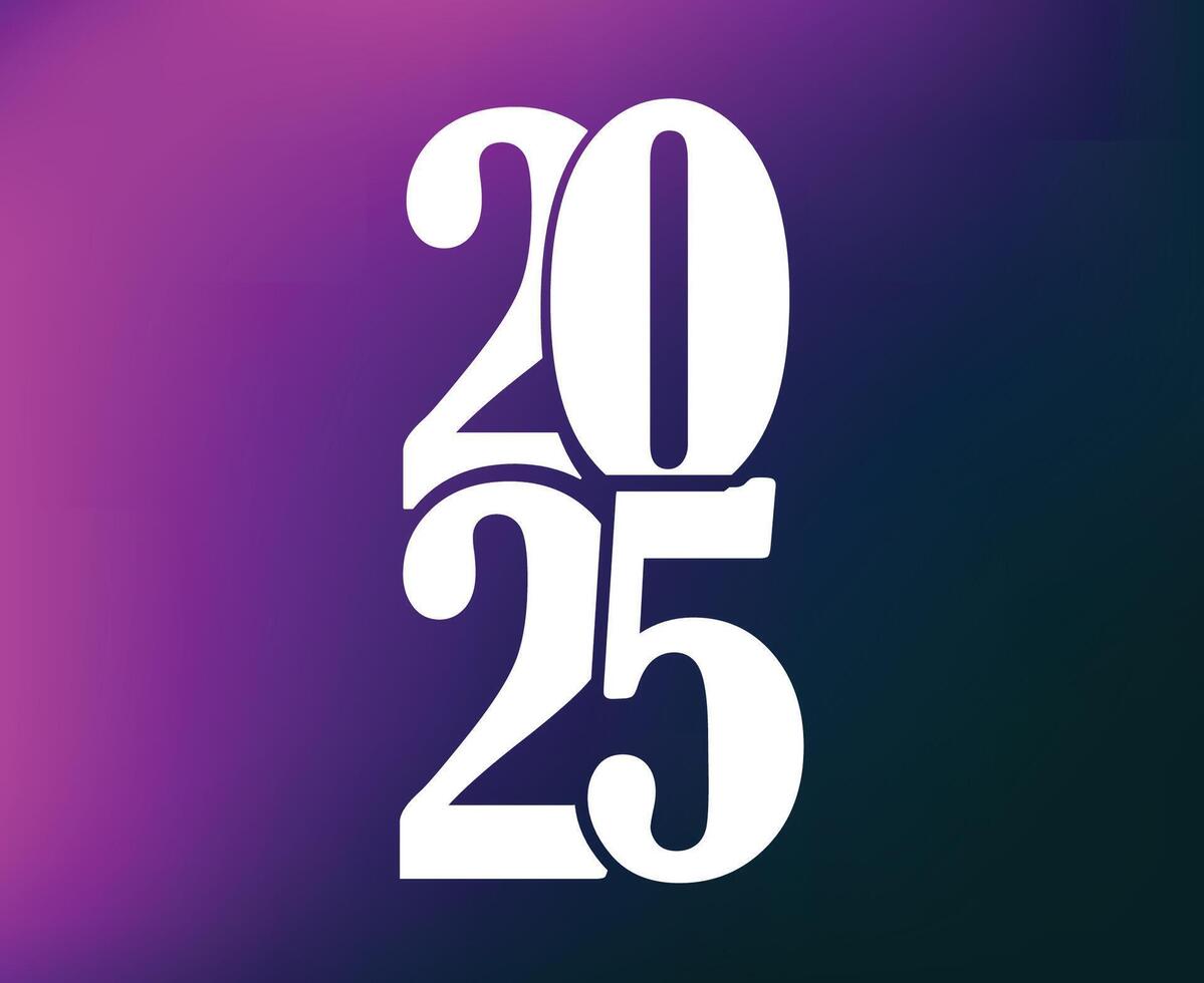 2025 Year Purple And White Design Elegant Abstract Logo Symbol Illustration vector