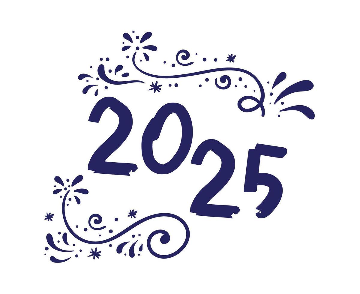 Happy New Year 2025 Holiday Blue Design Festive Abstract Illustration vector