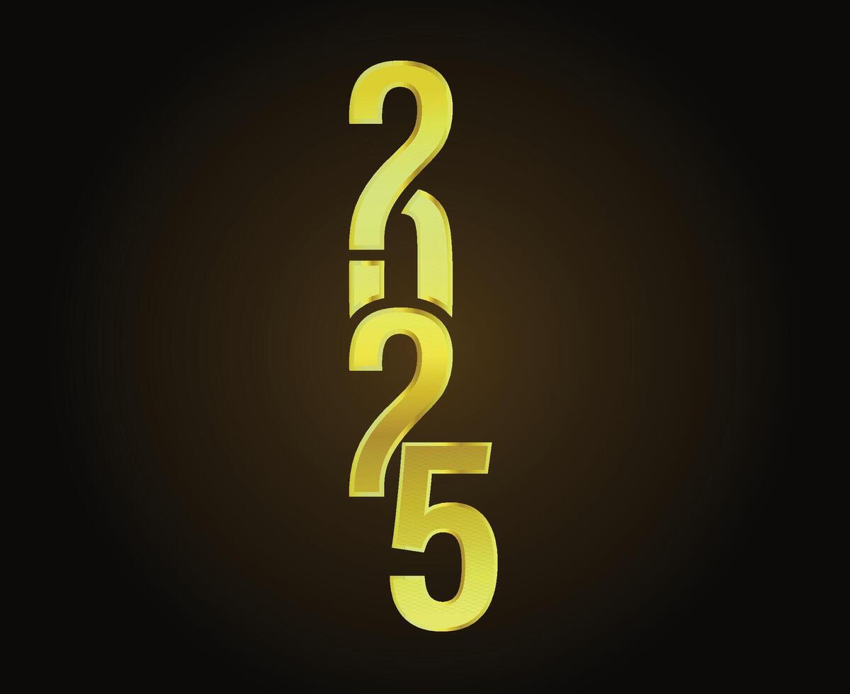 2025 Happy New Year Holiday Abstract Gold Isolated Elegant Design Illustration vector