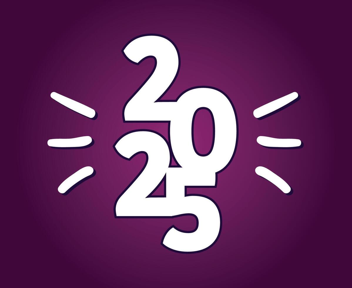 2025 Happy New Year Holiday Abstract Purple And White Elegant Isolated Design Illustration vector