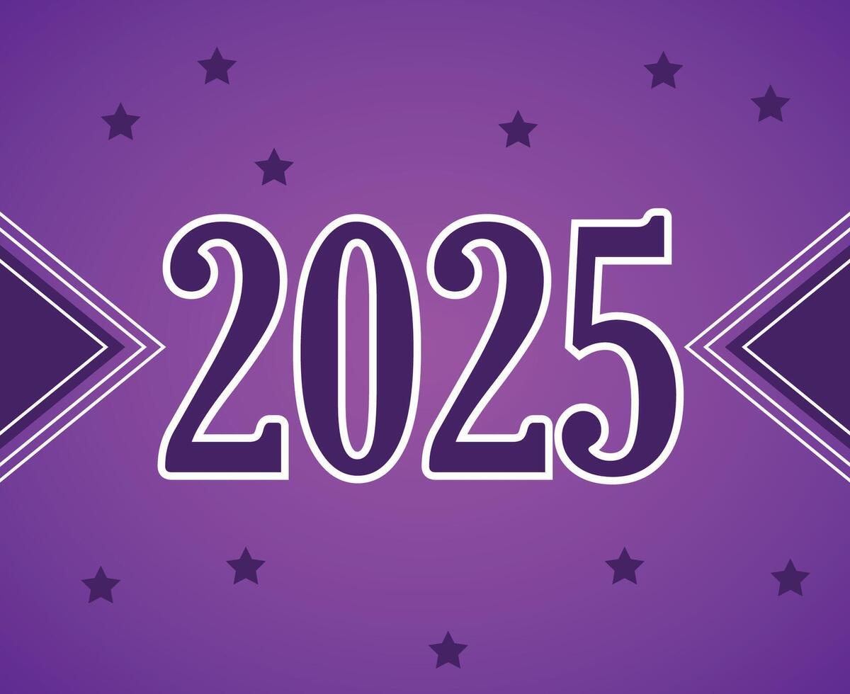 2025 Happy New Year Holiday Design Purple Festive Elegant Isolated Abstract Illustration vector