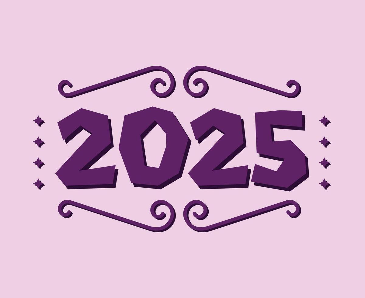 2025 Happy New Year Holiday Abstract Purple Festive Elegant Isolated Design Illustration vector