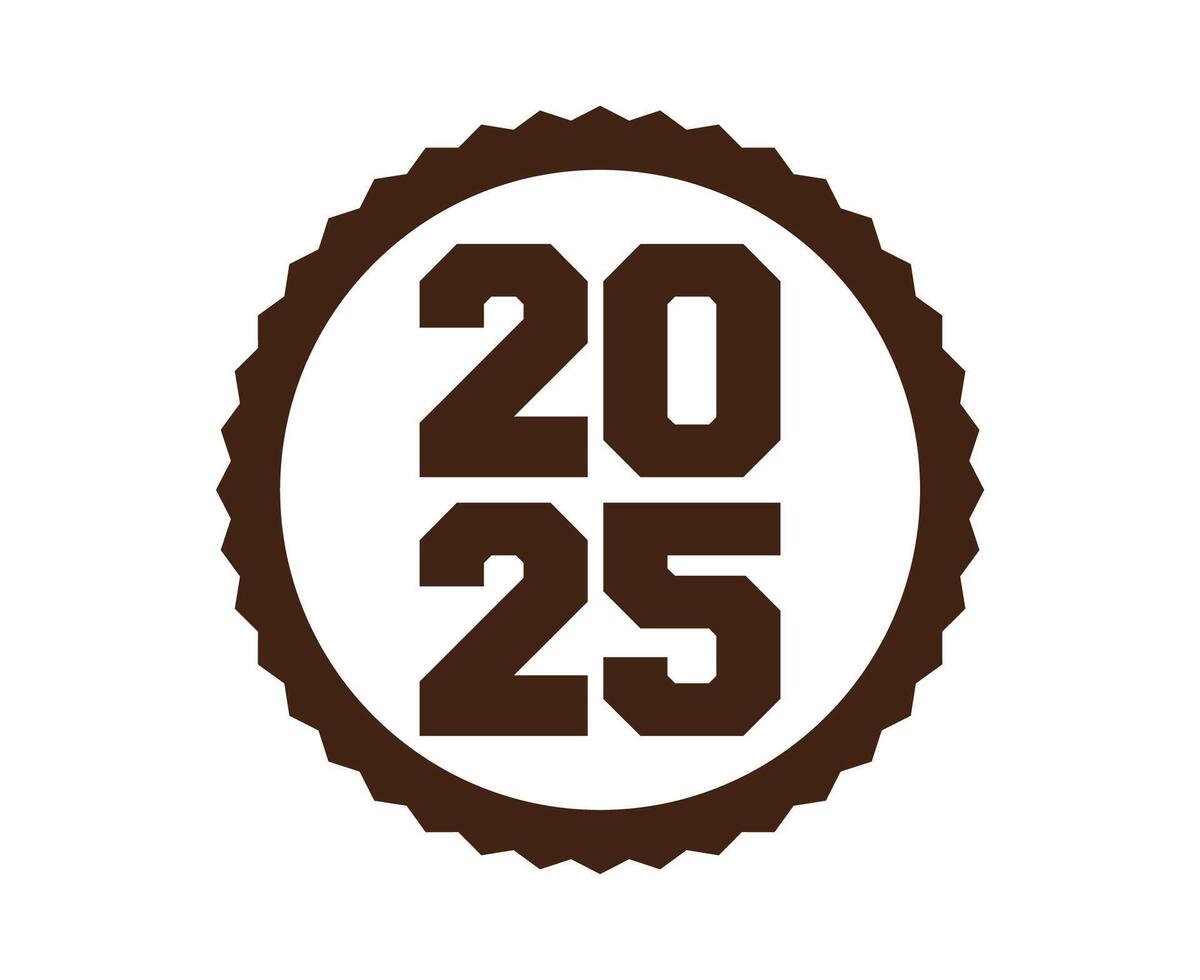 2025 Happy New Year Holiday Brown Celebration Design Abstract Illustration vector