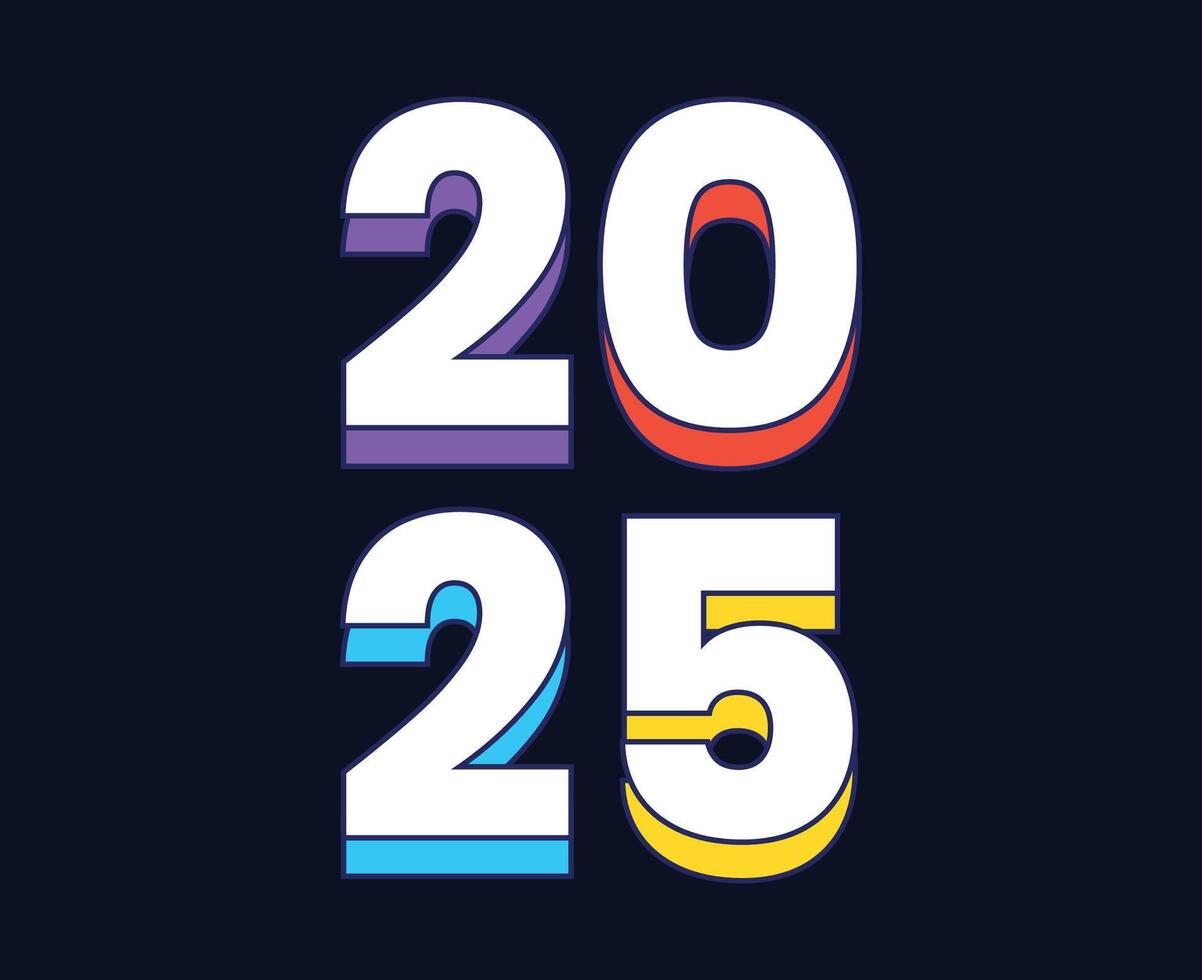 Happy New Year 2025 Holiday Design Elegant Isolated Abstract Illustration vector