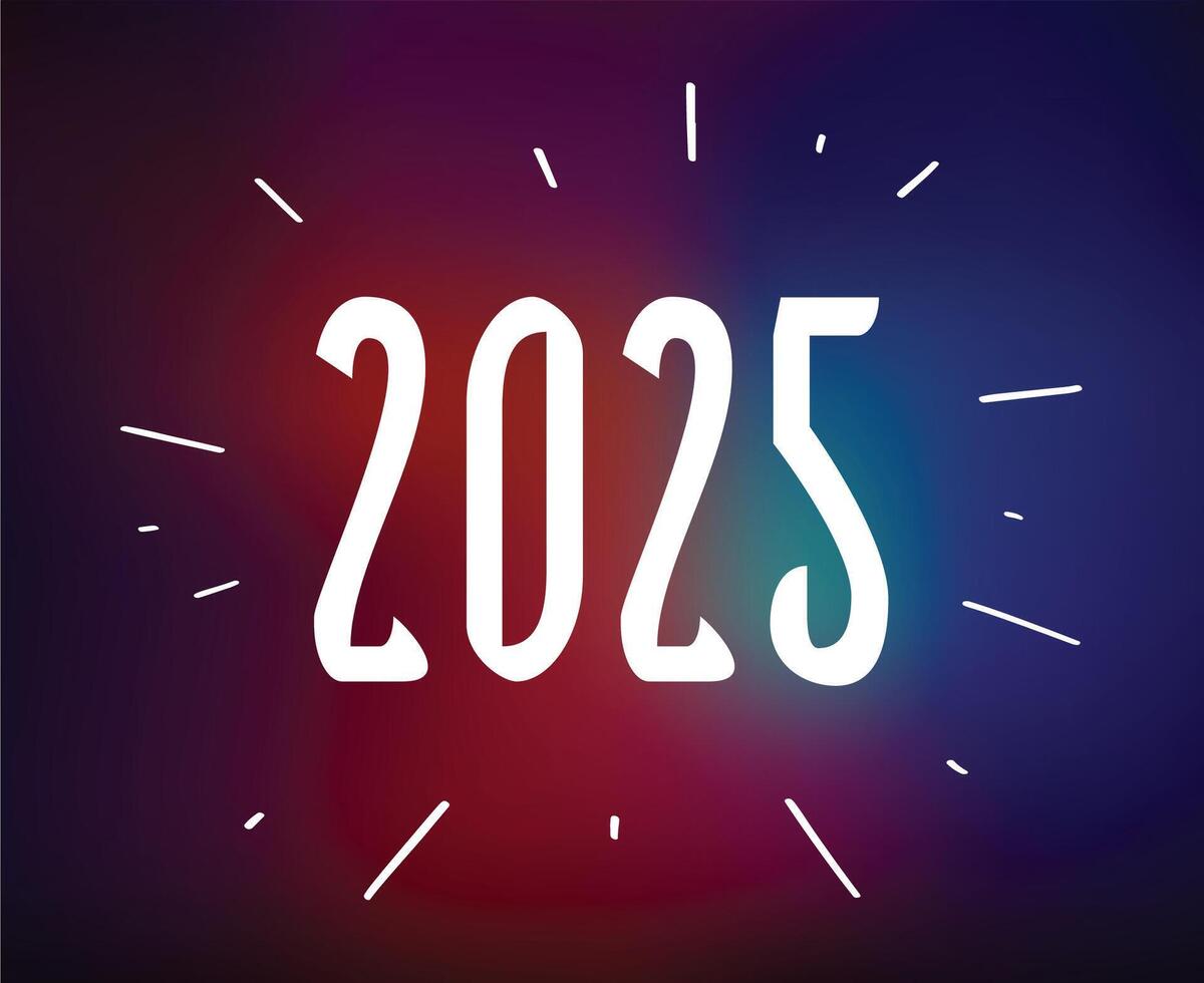 2025 Happy New Year Holiday Fireworks Isolated Elegant Abstract Illustration vector