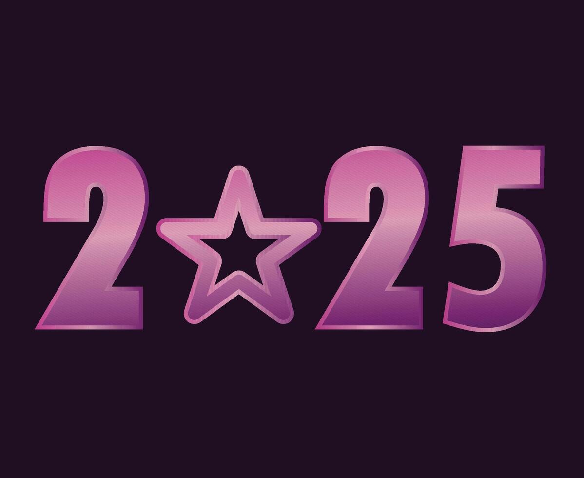 Happy New Year 2025 Holiday Purple Isolated Design Abstract Illustration vector