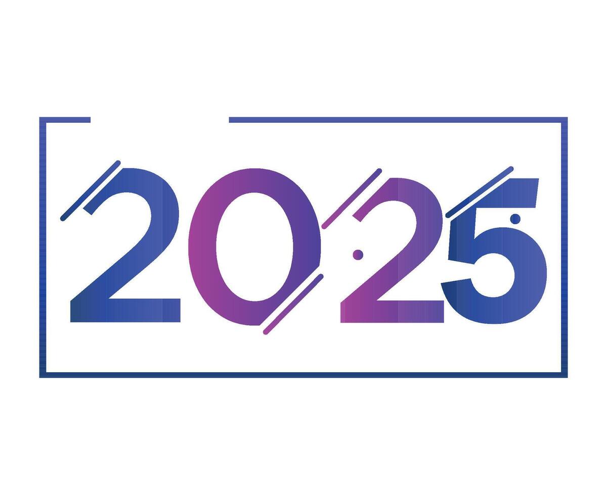 2025 Happy New Year Holiday Design Blue And Purple Elegant Isolated Abstract Illustration vector