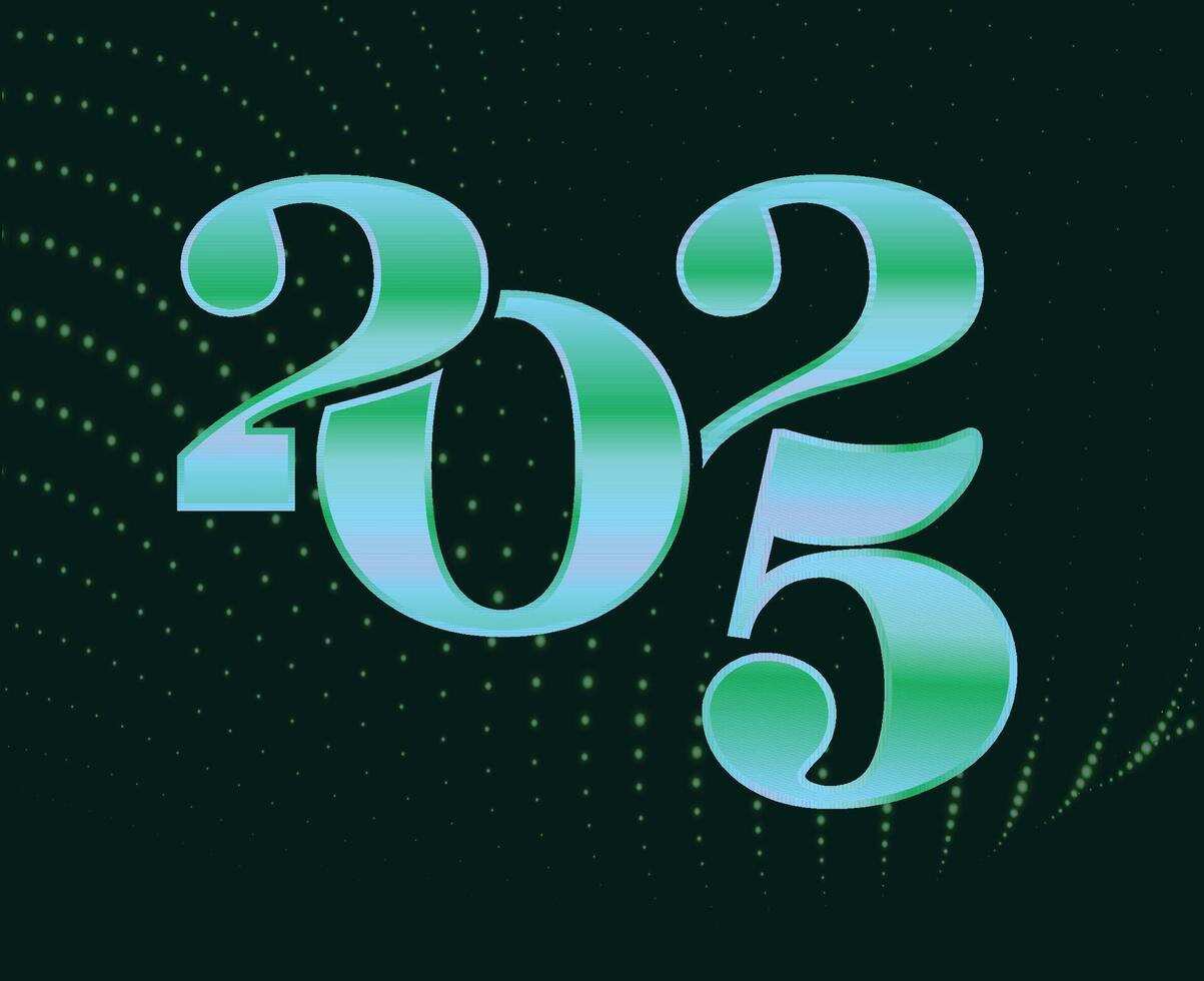 2025 Happy New Year Holiday Abstract Cyan Isolated Elegant Design Illustration vector