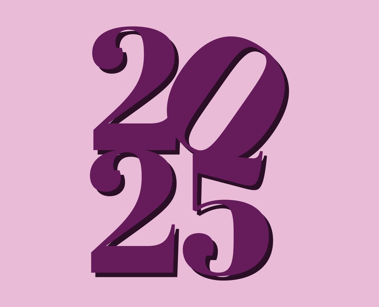 2025 Happy New Year Holiday Purple Celebration Design Abstract Illustration vector
