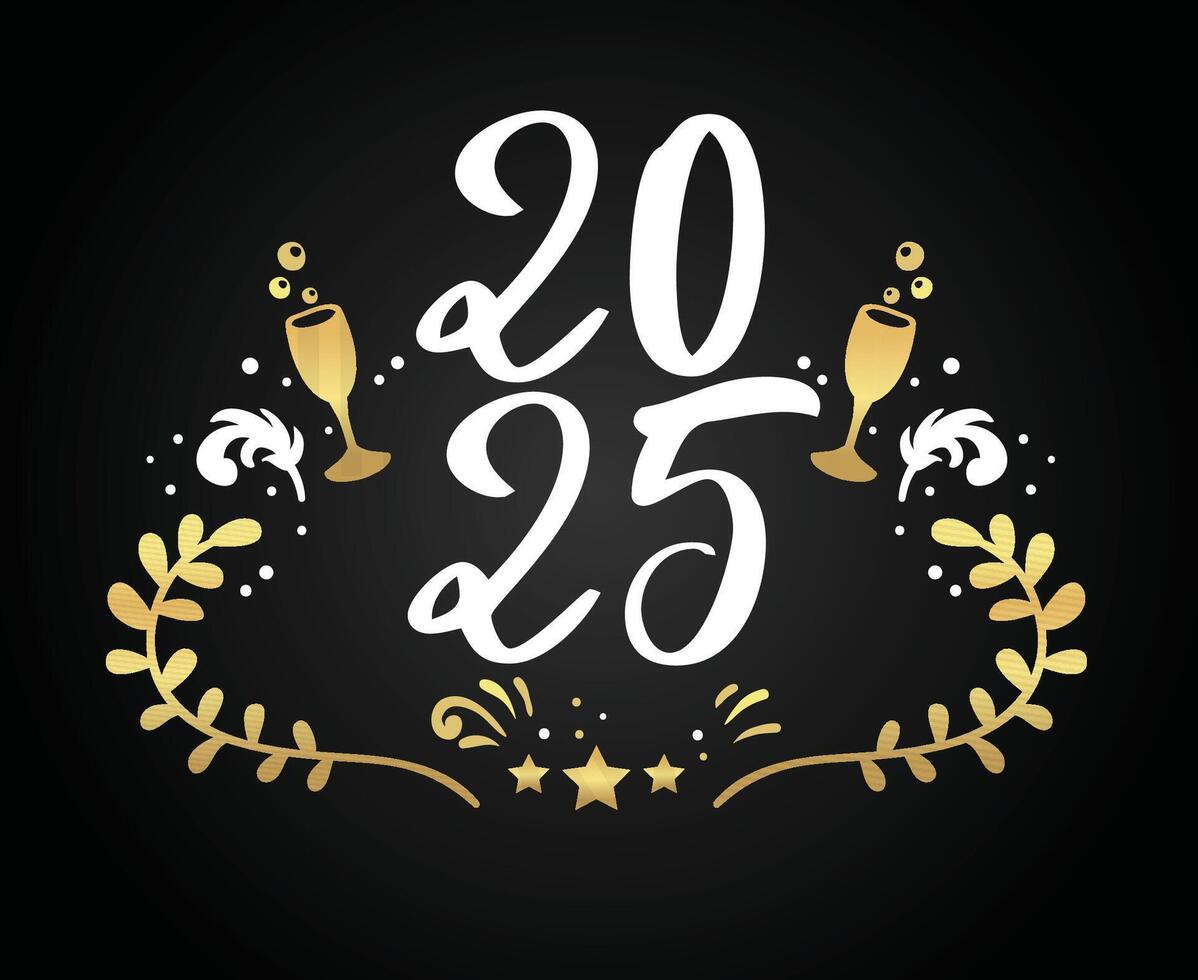 2025 Happy New Year Holiday Abstract Elegant Isolated Design Illustration vector