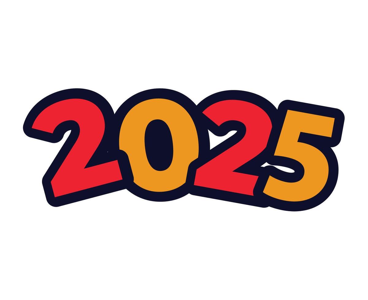Happy New Year 2025 Holiday Design Color Elegant Isolated Abstract Illustration vector