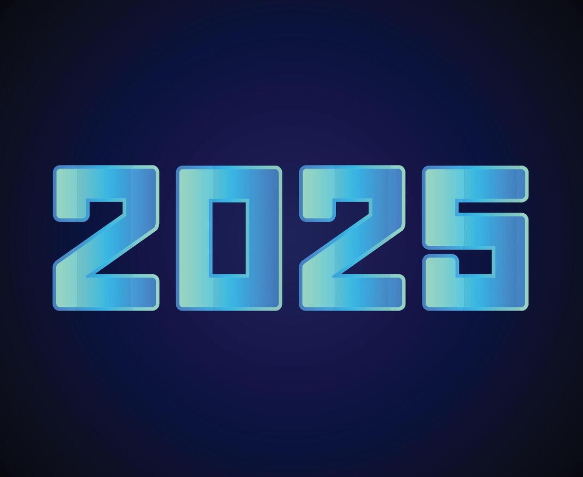 2025 Happy New Year Holiday Blue Design Abstract Illustration vector