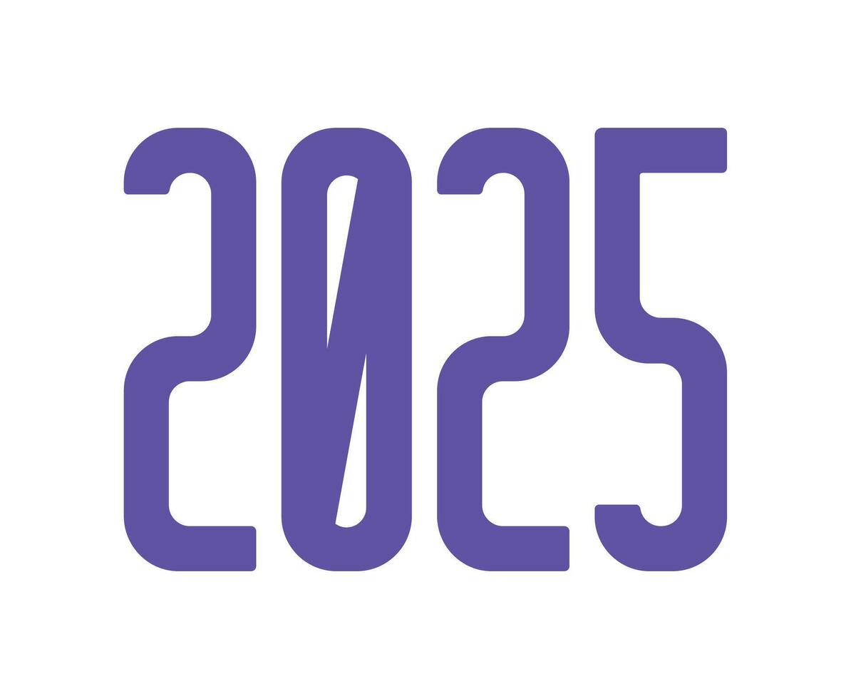 Happy New Year 2025 Holiday Purple Design Festive Abstract Illustration vector