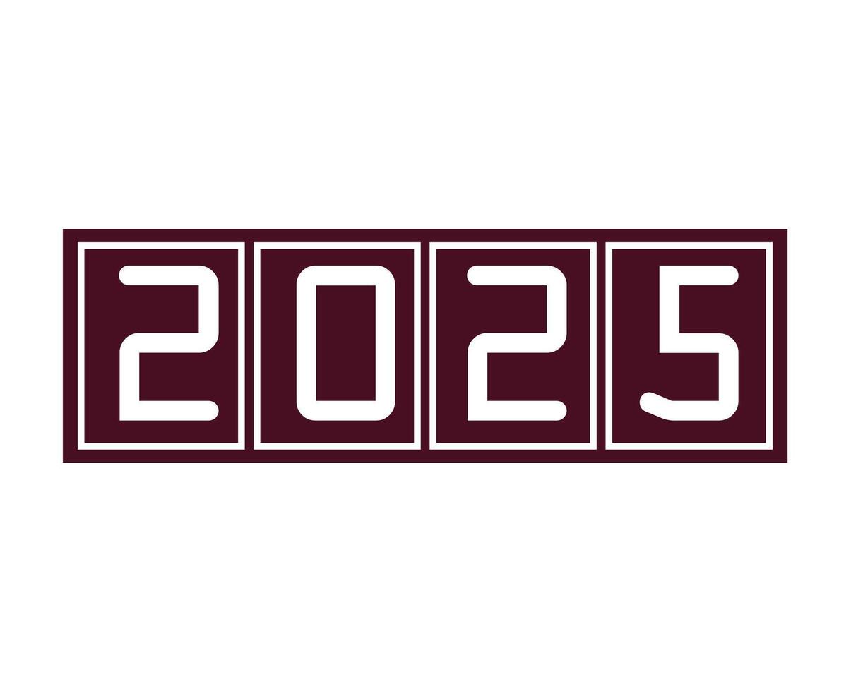 Happy New Year 2025 Holiday Maroon Design Festive Abstract Illustration vector