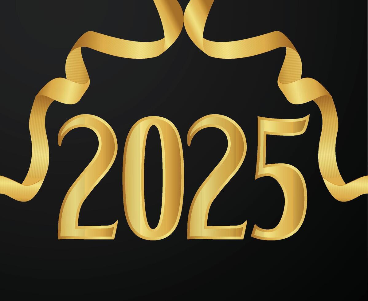 Happy New Year 2025 Holiday Gold Design Festive Abstract Illustration vector