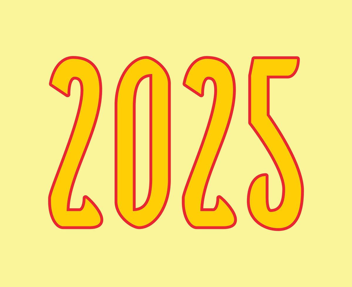 Happy New Year 2025 Holiday Yellow And Pink Design Festive Abstract Illustration vector