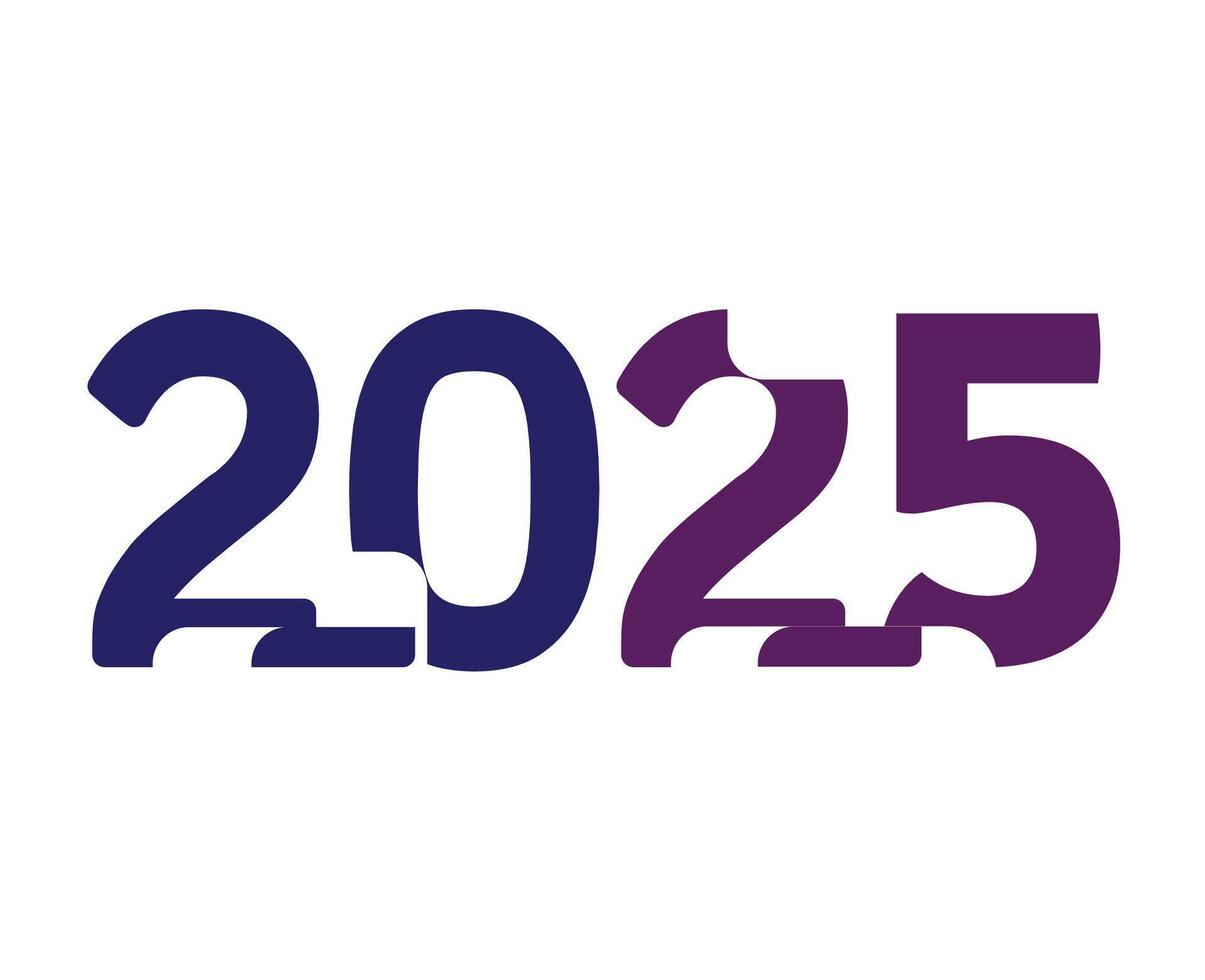 2025 Happy New Year Holiday Abstract Blue And Purple Isolated Elegant Design Illustration vector