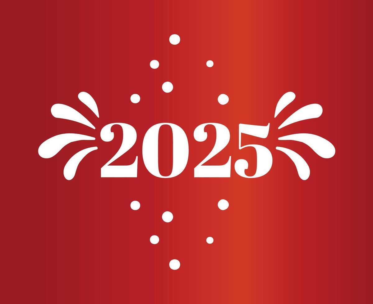2025 Happy New Year Holiday Design Orange And White Festive Elegant Isolated Abstract Illustration vector