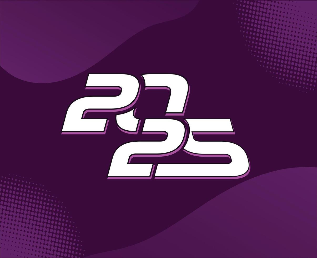 Happy New Year 2025 Holiday Abstract Purple And White Isolated Elegant Design Illustration vector