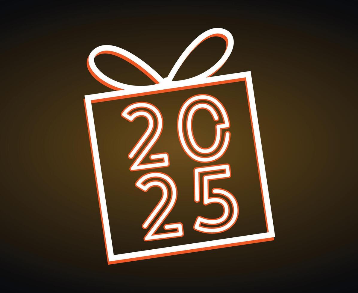 2025 Happy New Year Holiday Design Abstract Isolated Elegant Illustration vector
