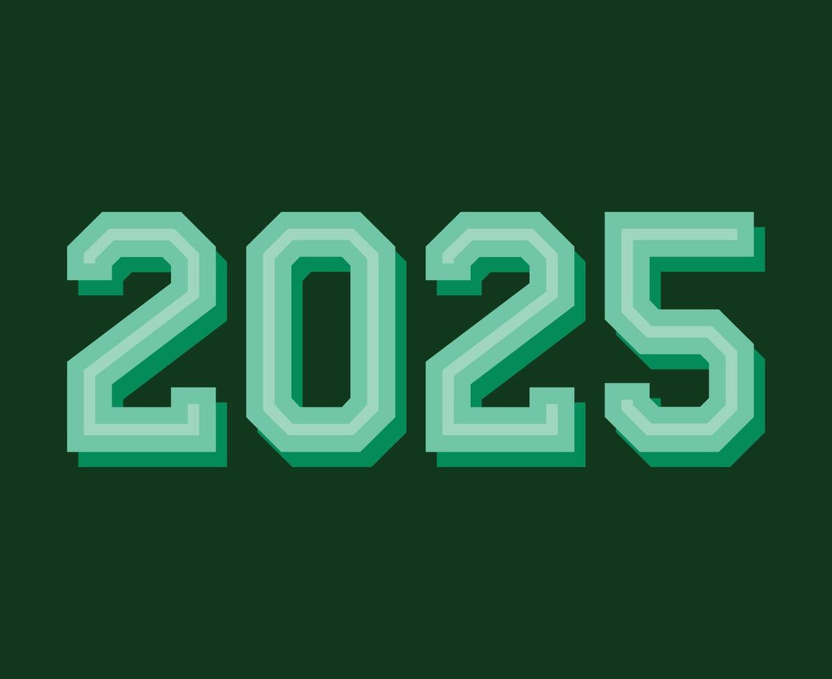 2025 Happy New Year Holiday Design Green Elegant Isolated Abstract Illustration vector