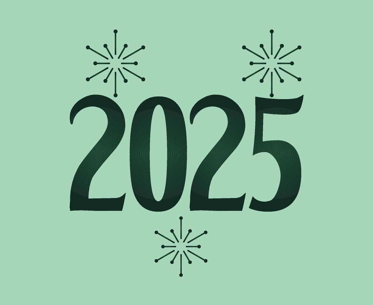 2025 Happy New Year Holiday Green Design Abstract Illustration vector