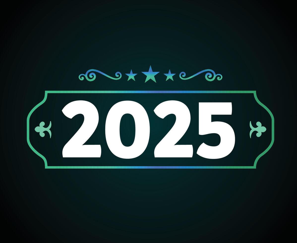 Happy New Year 2025 Holiday Festive Isolated Celebration Design Abstract Illustration vector