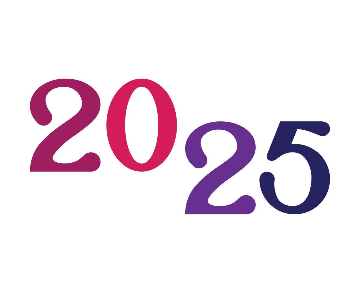 2025 Happy New Year Holiday Purple Isolated Celebration Design Abstract Illustration vector