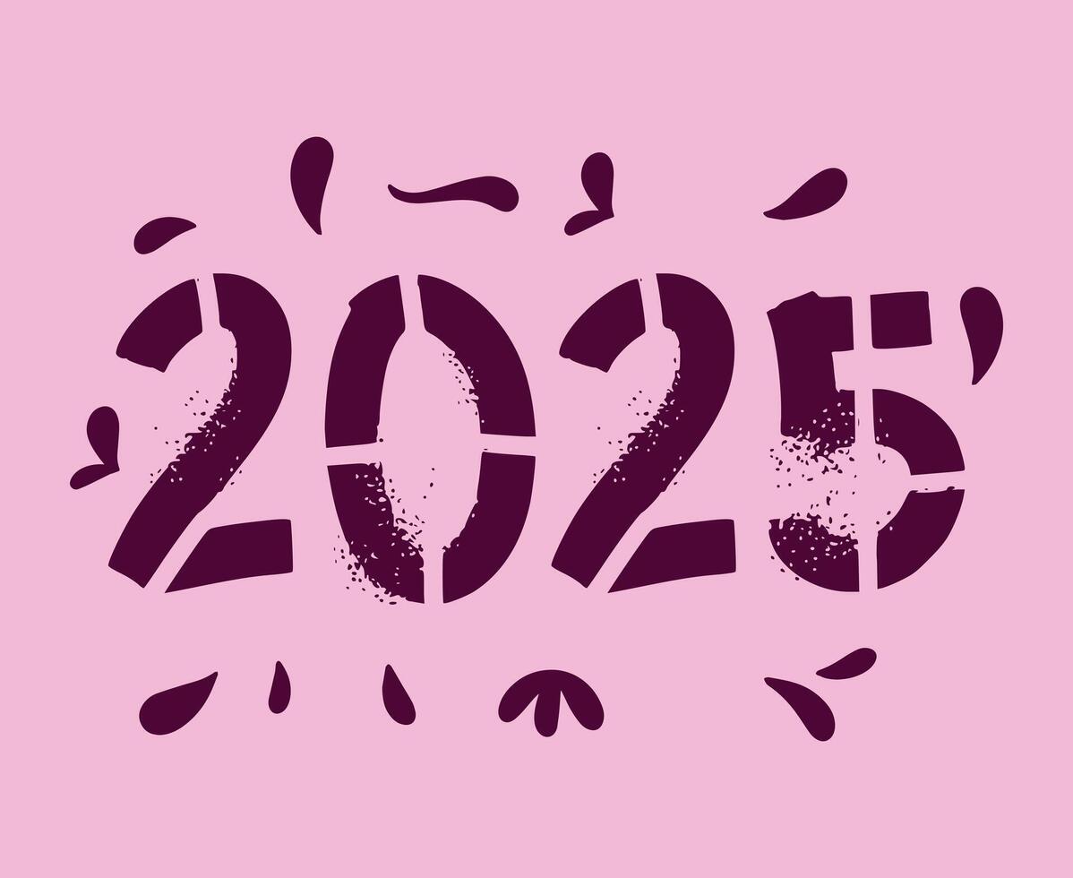 2025 Happy New Year Holiday Purple Isolated Elegant Abstract Illustration vector