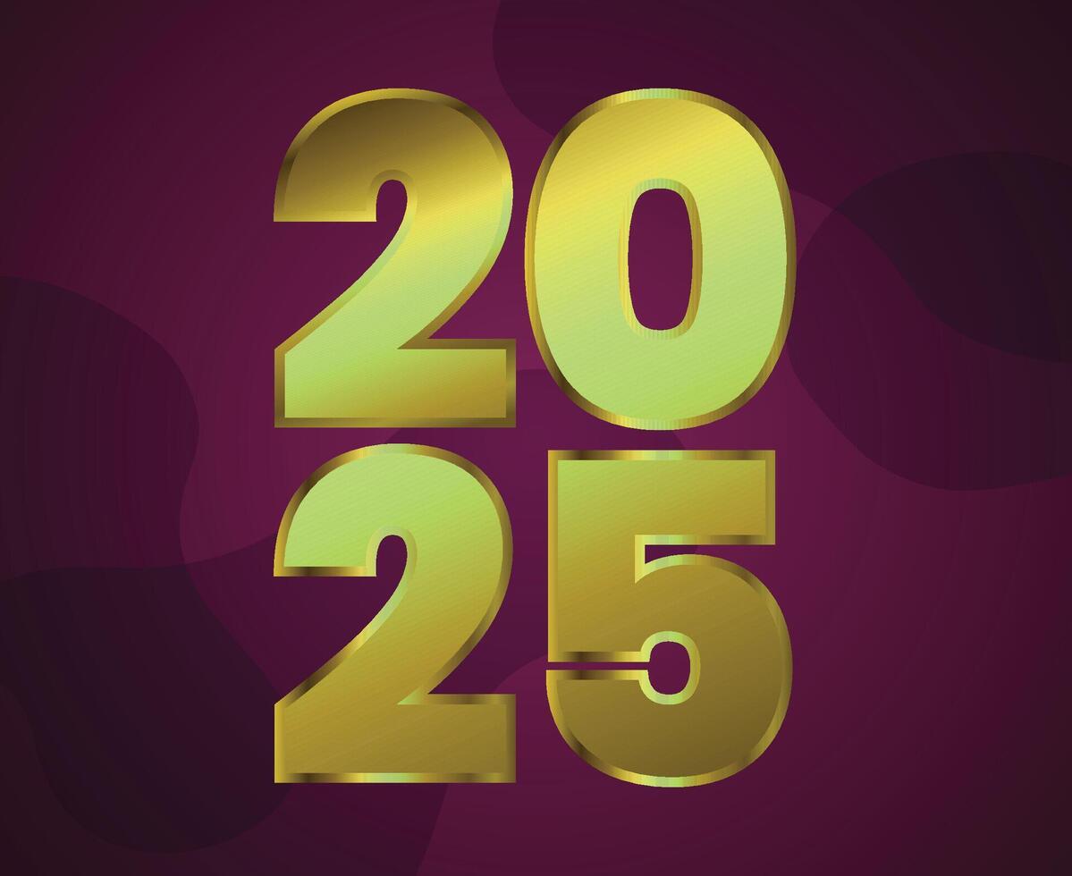 Happy New Year 2025 Holiday Abstract Gold And Purple Elegant Isolated Design Illustration vector