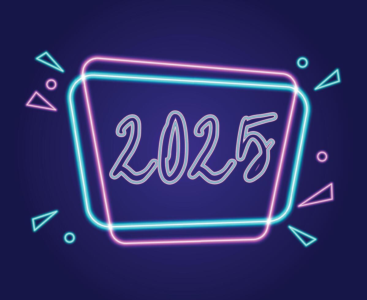 Happy New Year 2025 Holiday Abstract Neon Elegant Isolated Design Illustration 51426159 Vector