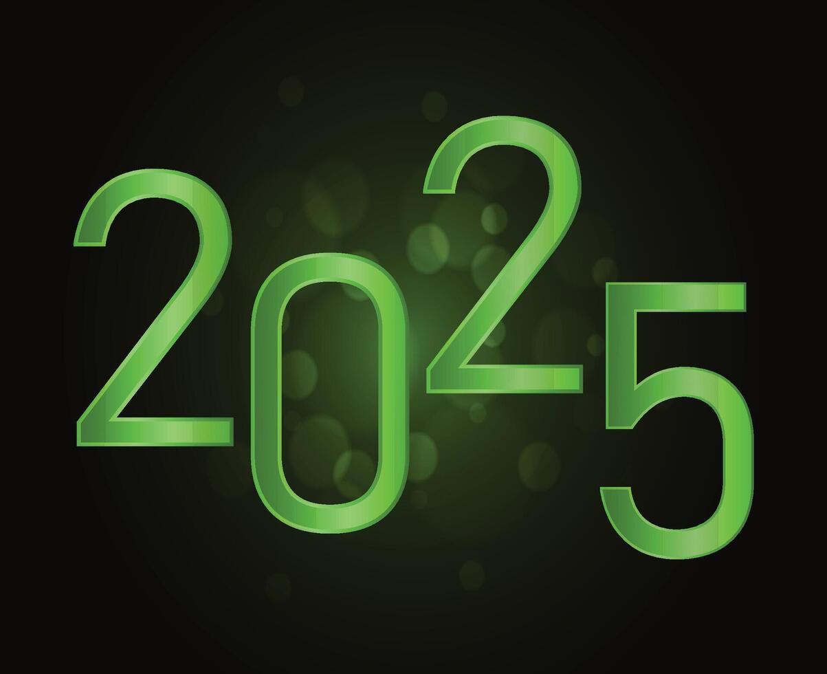 2025 Happy New Year Holiday Design Green Festive Elegant Isolated Abstract Illustration vector
