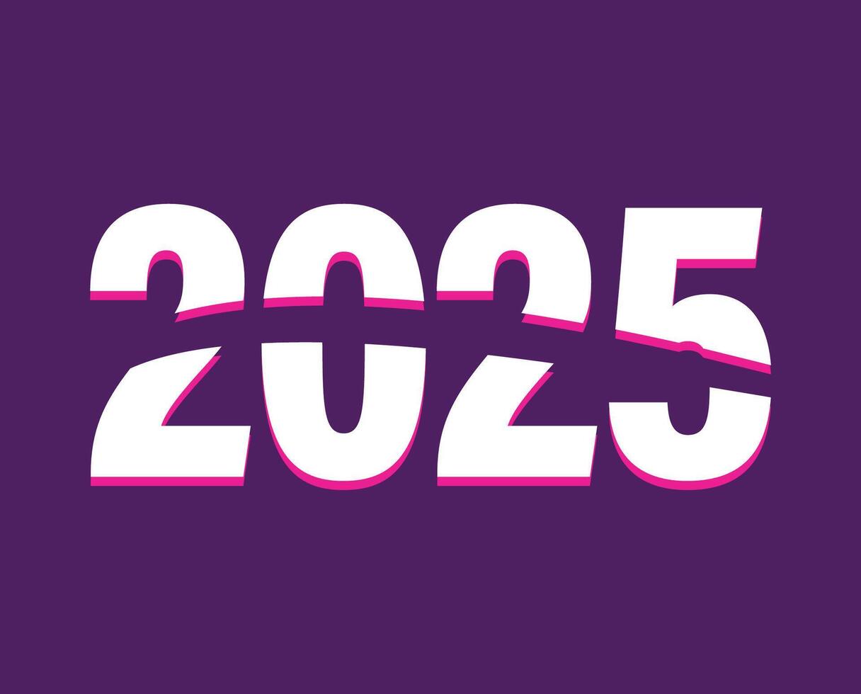 2025 Happy New Year Holiday Abstract Purple And White Isolated Elegant Design Illustration vector