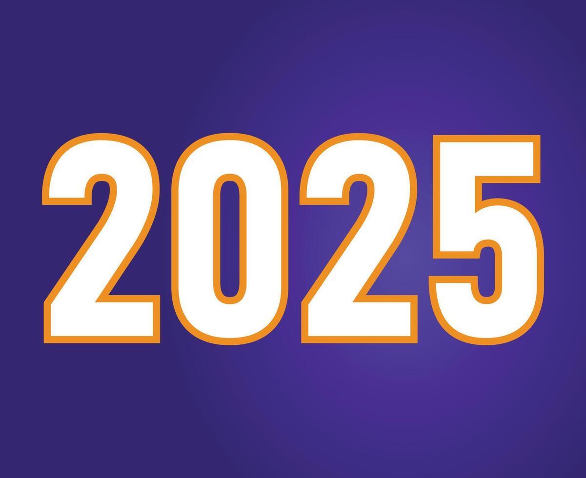 2025 Happy New Year Holiday Poster Celebration Design Abstract Illustration With Purple Background vector
