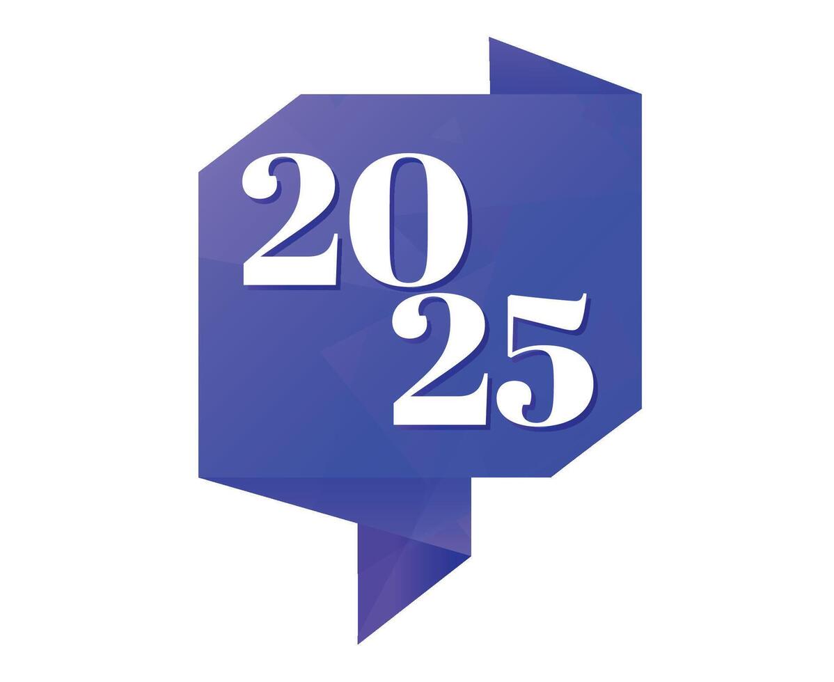 2025 Happy New Year Holiday Abstract Blue Elegant Isolated Design Illustration vector