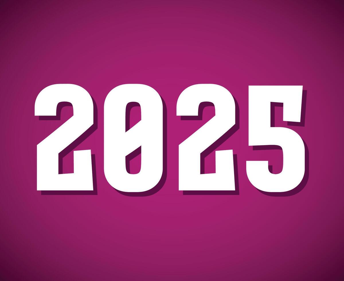 2025 Happy New Year Holiday Design Purple And White Elegant Isolated Abstract Illustration vector
