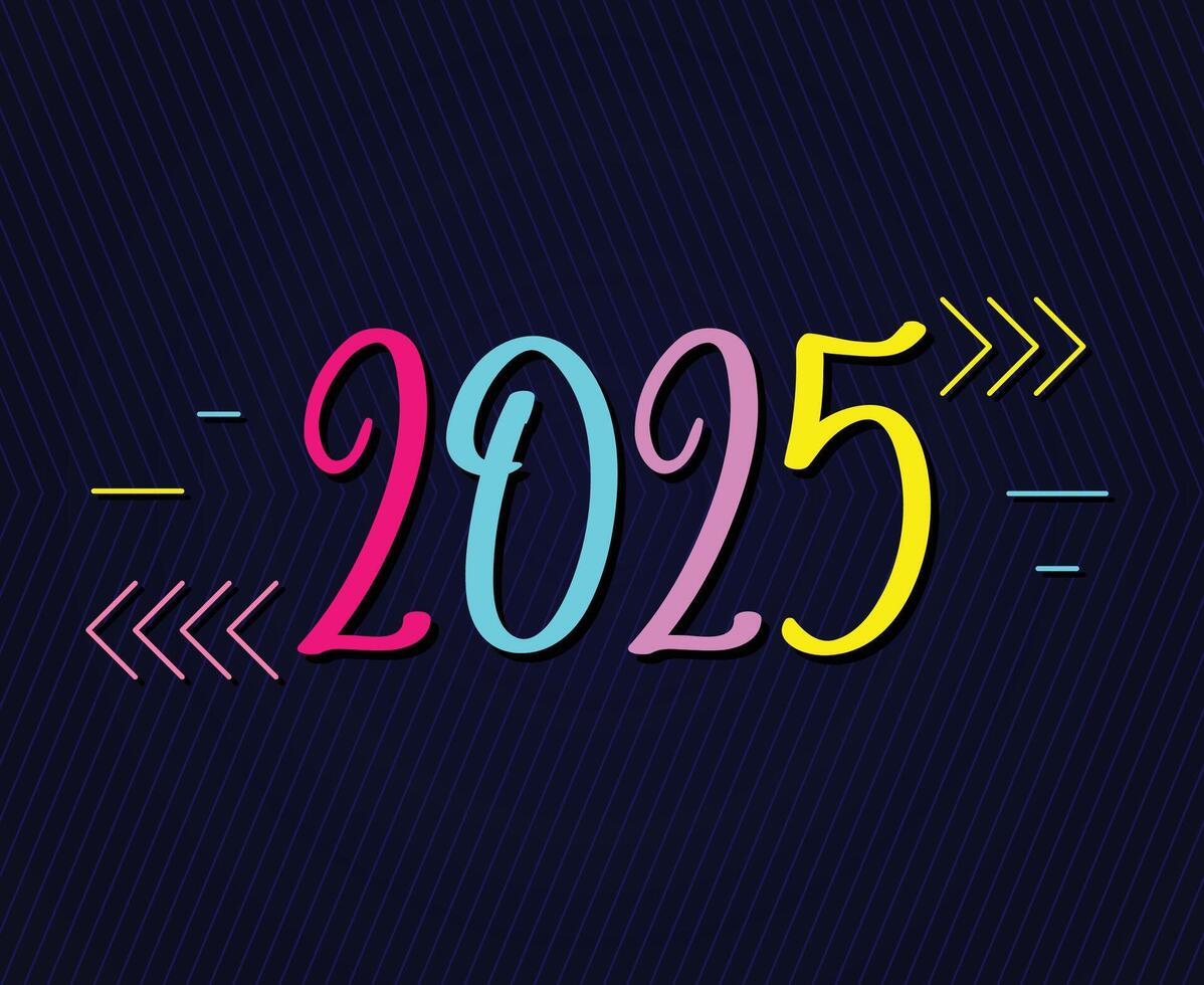 Happy New Year 2025 Holiday Abstract Colors Elegant Isolated Design Illustration vector