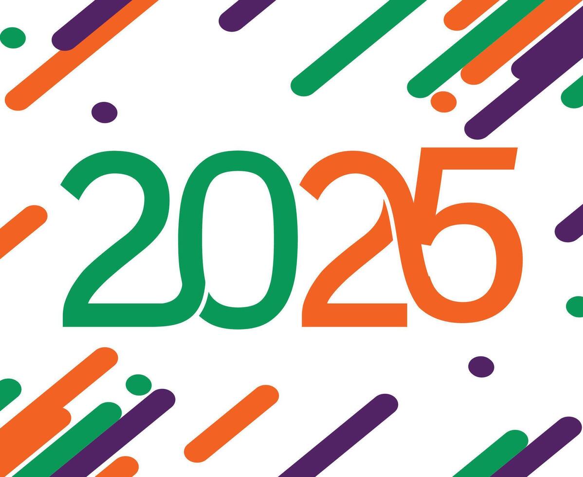 2025 Happy New Year Holiday Abstract Multicolor Isolated Elegant Design 2025 Happy New Year Holiday Abstract Multicolor Isolated Elegant Design Illustration Free Vector