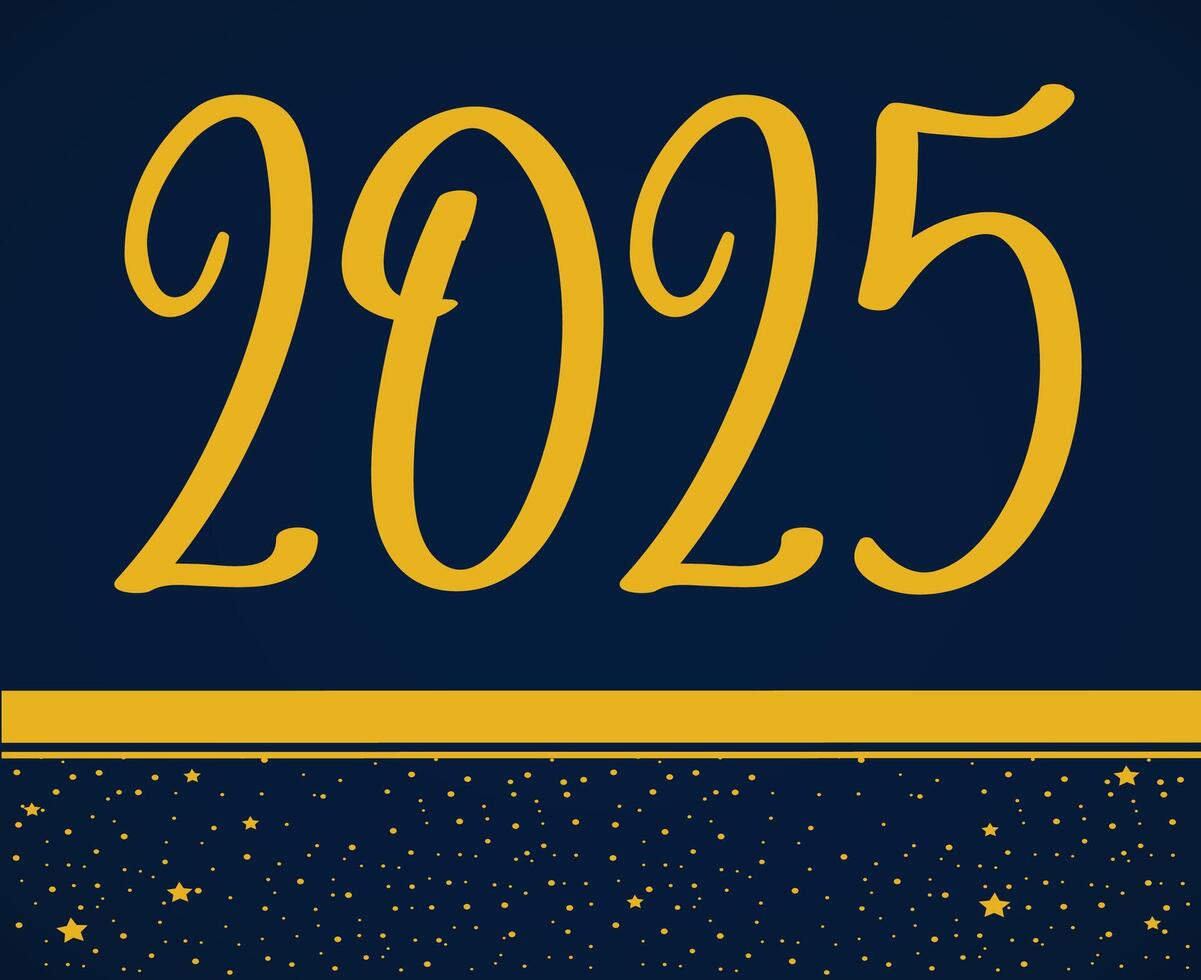 2025 Happy New Year Holiday Festive Blue And Yellow Design Abstract Illustration vector