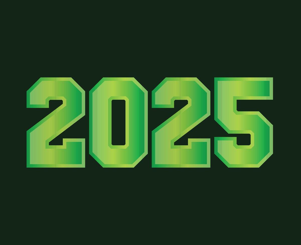 Happy New Year 2025 Holiday Green Isolated Celebration Design Abstract Illustration vector