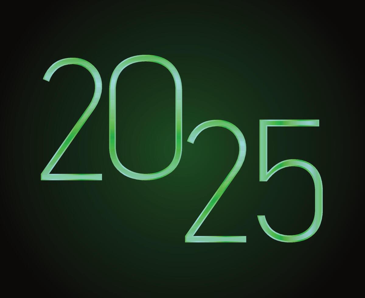 2025 Happy New Year Holiday Abstract Green Isolated Elegant Design Illustration vector