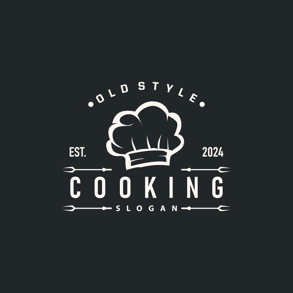 Chef Logo Design Cooking Inspiration And Chef Hat With Simple Lines For Restaurant vector