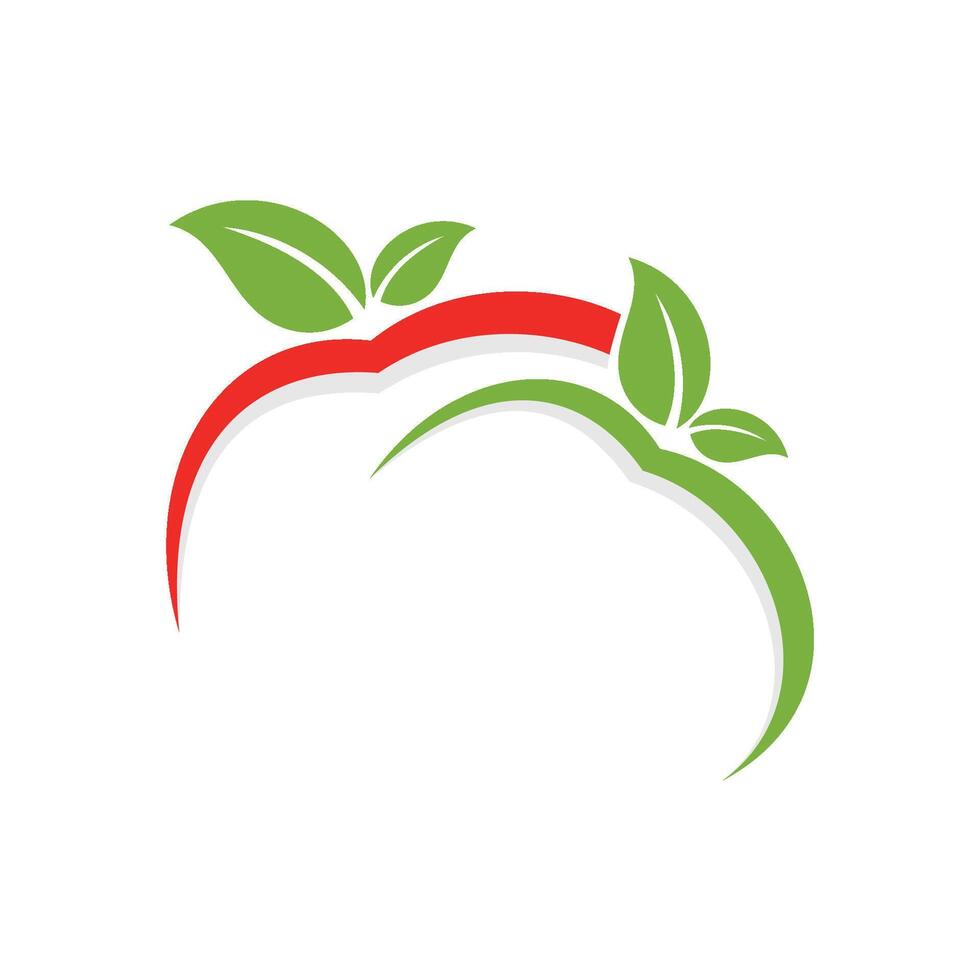 Red and Green Abstract Apple Line Logo Template Illustration Design vector