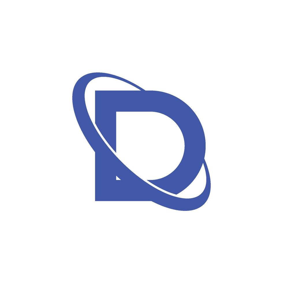 Letter D and Swoosh Ring Logo Template Illustration Design vector